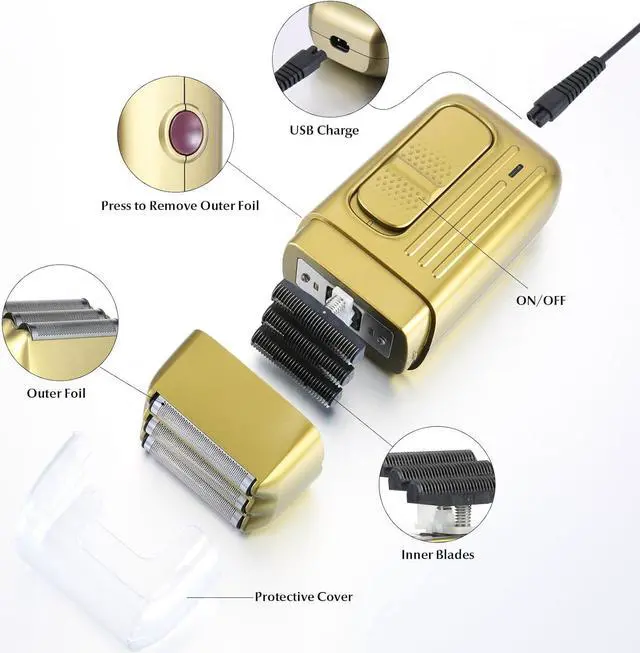 Alt view image 3 of 7 - Bestauty Electric Razor Kit, 3 in 1 Professional Cordless Hair Trimmer Kit Nose Trimmer Men's Foil Shavers USB Rechargeable Barber Clippers Set, Gifts for him