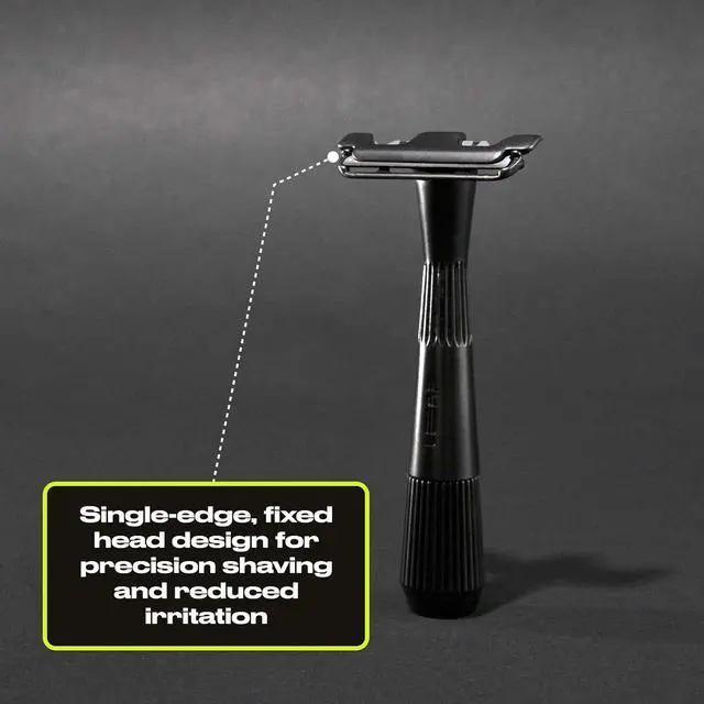 Alt view image 3 of 6 - Leaf Shave | Thorn Razor, Black - Eco-Friendly Razor for Men & Women, Single-Blade Safety Razor with Stainless Steel Blades, Recommended for Face Shavers with Coarser Hair
