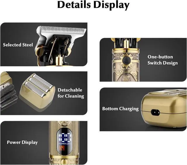 Alt view image 5 of 7 - Bestauty Electric Razor Kit, 3 in 1 Professional Cordless Hair Trimmer Kit Nose Trimmer Men's Foil Shavers USB Rechargeable Barber Clippers Set, Gifts for him