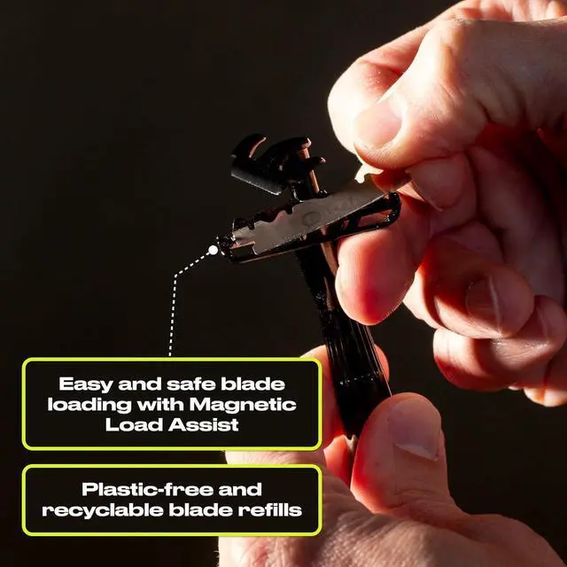 Alt view image 4 of 6 - Leaf Shave | Thorn Razor, Black - Eco-Friendly Razor for Men & Women, Single-Blade Safety Razor with Stainless Steel Blades, Recommended for Face Shavers with Coarser Hair