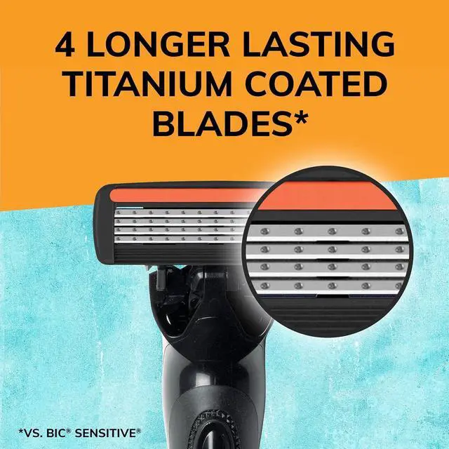 Alt view image 4 of 6 - BIC Flex 4 Hybrid Men's 4-Blade Disposable Razor, 2 Handles and 20 Cartridges, Smooth and Close Shave
