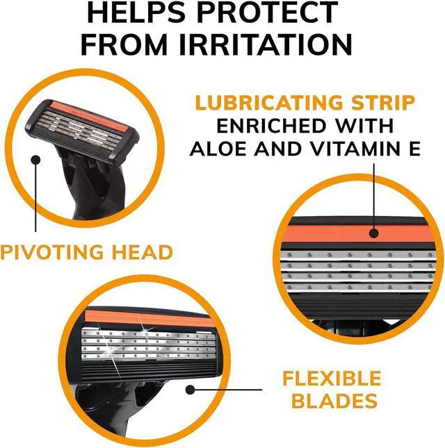 Alt view image 6 of 6 - BIC Flex 4 Hybrid Men's 4-Blade Disposable Razor, 2 Handles and 20 Cartridges, Smooth and Close Shave