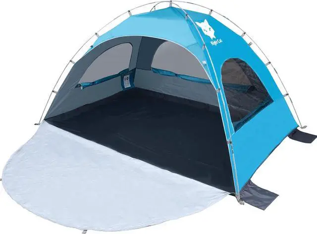 Main image of Night Cat Beach Tent Portable Camping Sun Shade Shelter for 2-4 Persons with UV Protection 3 Breathable Mesh Windows Extended Tent Floor Easy Set Up Outdoor
