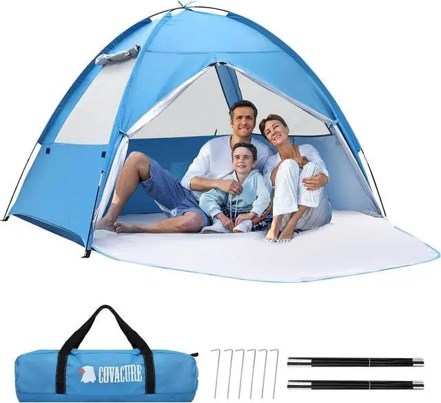 Main image of COVACURE Beach Tent Sun Shelter - Large Easy Setup Beach Tent, UPF 50+ UV Waterproof Lightweight Beach Shade Tent for 3-4 Person, Outdoor Tent for Beach, Camping, Fishing