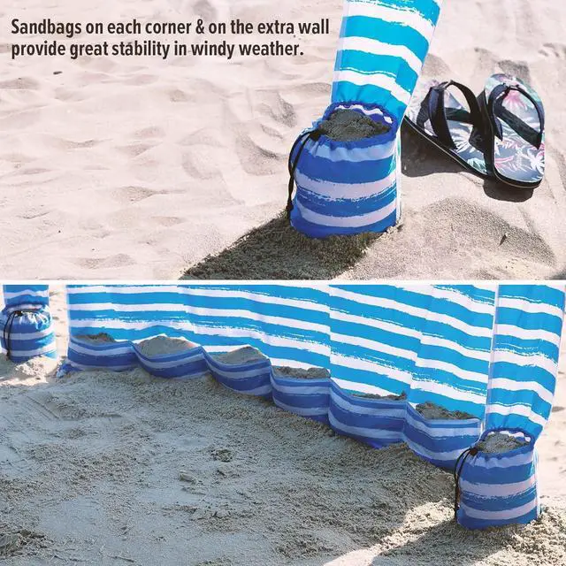 Alt view image 5 of 7 - Beach Cabana - Easy to Set Up Canopy, Waterproof, Portable 6' x 6' Beach Shelter, Included Side Wall, Shade with UPF 50+ UV Protection, Ultimate Sun Umbrella - for Kids, Family & Friends