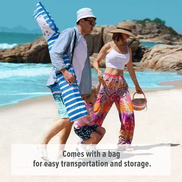 Alt view image 7 of 7 - Beach Cabana - Easy to Set Up Canopy, Waterproof, Portable 6' x 6' Beach Shelter, Included Side Wall, Shade with UPF 50+ UV Protection, Ultimate Sun Umbrella - for Kids, Family & Friends