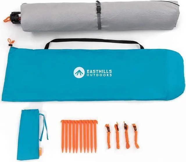 Alt view image 5 of 7 - Easthills Outdoors Instant Shader Enhanced Deluxe XL Beach Tent Easy Set Up 4-6 Person Popup Sun Shelter 99" Wide for Family UPF 50+ Double Silver Coating with Extended Zippered Floor Pacific Blue