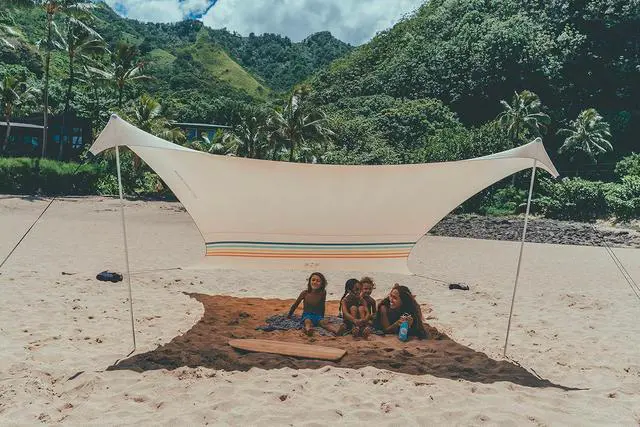 Alt view image 2 of 6 - Neso Tents Beach Tent with Sand Anchor, Portable Canopy Sunshade - 7' x 7' - Patented Reinforced Corners (Rainbow)