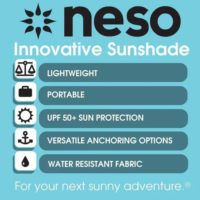 Alt view image 3 of 6 - Neso Tents Beach Tent with Sand Anchor, Portable Canopy SunShade - 7' x 7' - Patented Reinforced Corners(Periwinkle Blue)