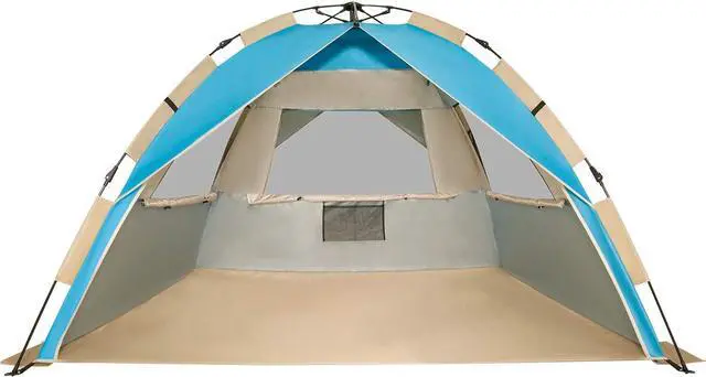 Main image of G4Free Deluxe XL Pop Up Beach Tent, 3-4 Persons Easy Setup Sun Shelter Canopy with UPF 50+ UV Protection Extral Wide 70.9 in