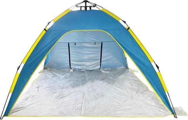 Alt view image 2 of 7 - Bliss Hammocks BHT-A39-BY Pop-Up Beach Tent w/Carry Bag for Easy Travel, Sun Protection & Wind Resistant, Waterproof, Lightweight, Durable, Blue and Yellow