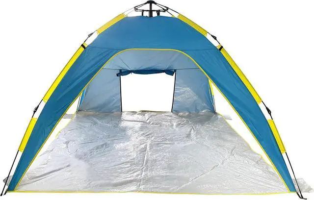 Alt view image 4 of 7 - Bliss Hammocks BHT-A39-BY Pop-Up Beach Tent w/Carry Bag for Easy Travel, Sun Protection & Wind Resistant, Waterproof, Lightweight, Durable, Blue and Yellow