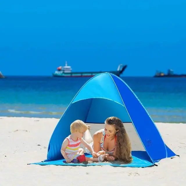 Alt view image 3 of 6 - Automatic Pop Up Instant Portable Outdoors Quick Cabana Beach Tent Sun Shelter