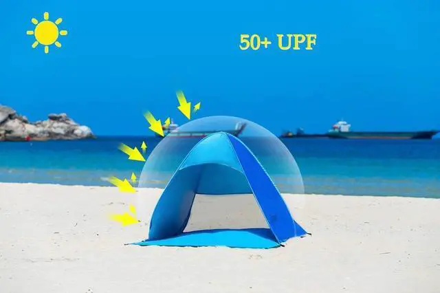 Alt view image 5 of 6 - Automatic Pop Up Instant Portable Outdoors Quick Cabana Beach Tent Sun Shelter