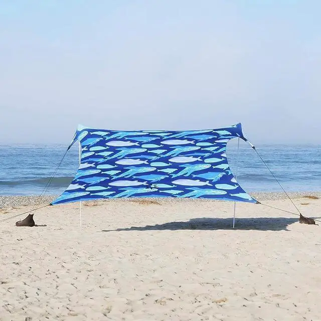 Main image of Neso Gigante - Portable Beach Tent - Ideal to Enjoy with Family and Friends - UPF 50+, Water-Resistant, and Lightweight - Save The Whales, 11' x 11'