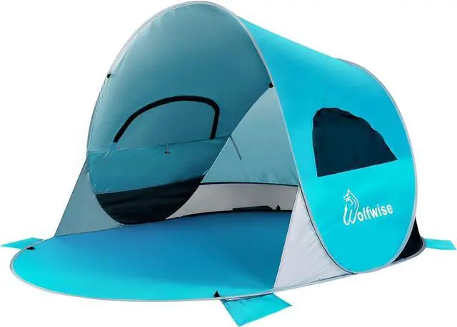 Main image of WolfWise UPF 50+ Easy Pop Up 3-4 Person Beach Tent Sport Umbrella Instant Sun Shelter Tent Sun Shade Canopy