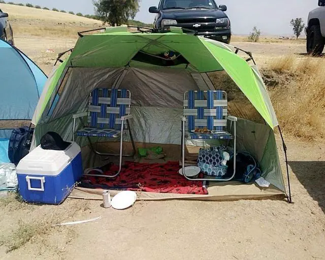 Alt view image 2 of 7 - G4Free Easy Set up Beach Tent Deluxe XL, Pop up Sun Shelter for 3-4 Persons with UPF 50+ Protection Beach Shade with Extended Floor