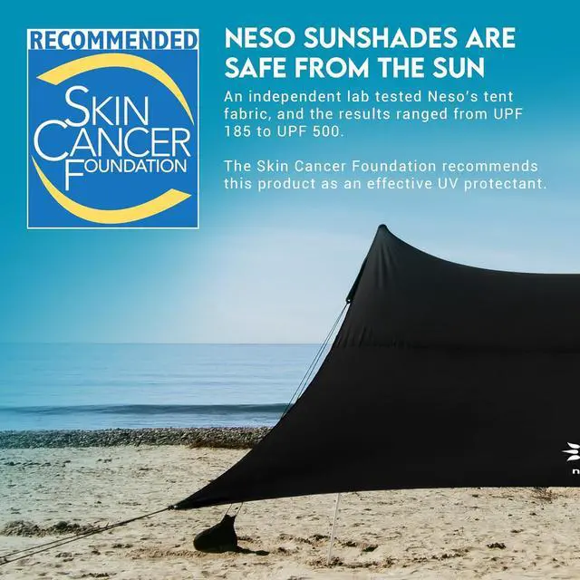 Alt view image 4 of 7 - Neso Gigante - Portable Beach Tent - Ideal to Enjoy with Family and Friends - UPF 50+, Water-Resistant, and Lightweight - Black, 11' x 11'