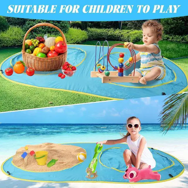 Alt view image 6 of 6 - Baby Beach Tent-2 Pools Baby Pop Up Tent,UPF 50+ Sunshade Toddler Tent with Carry Bag, Portable Baby Travel Tent for Beach,Camping,Indoor