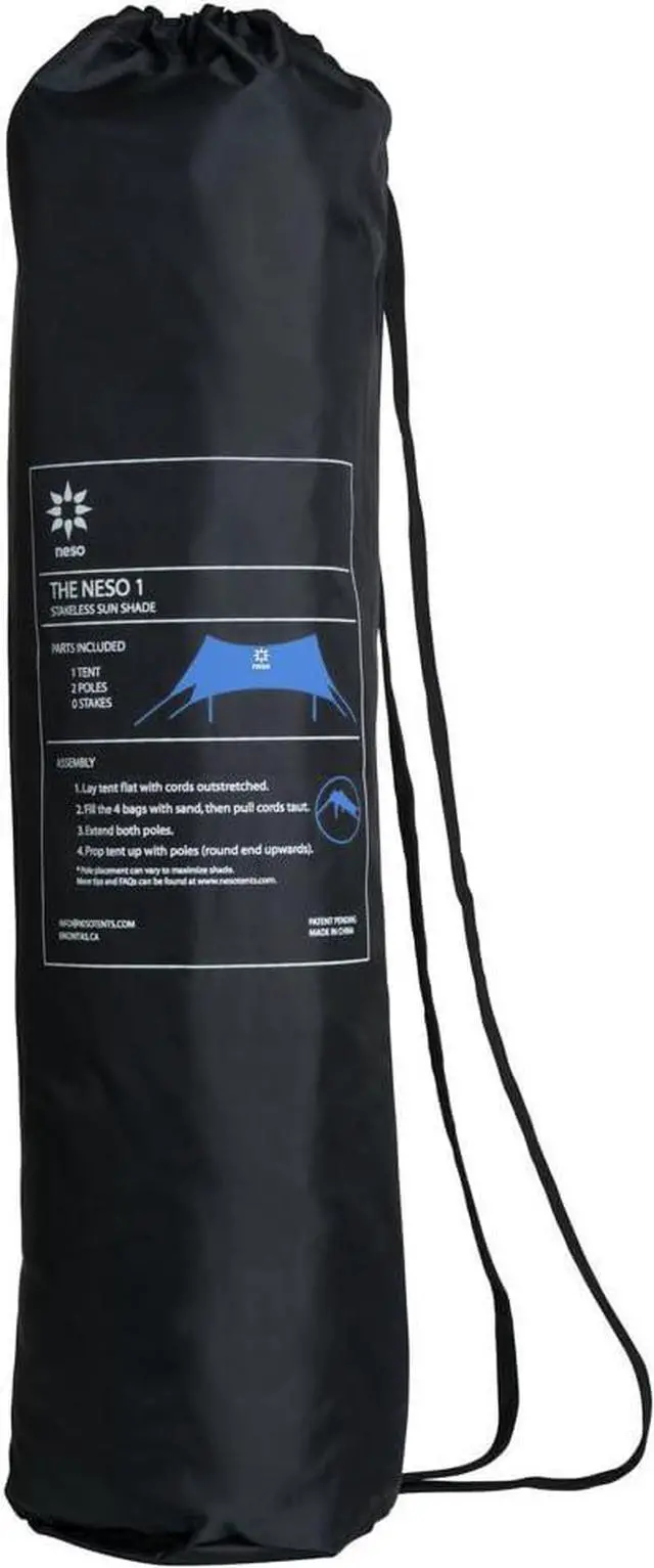 Alt view image 6 of 6 - Neso Tents Beach Tent with Sand Anchor, Portable Canopy SunShade - 7' x 7' - Patented Reinforced Corners(Periwinkle Blue)