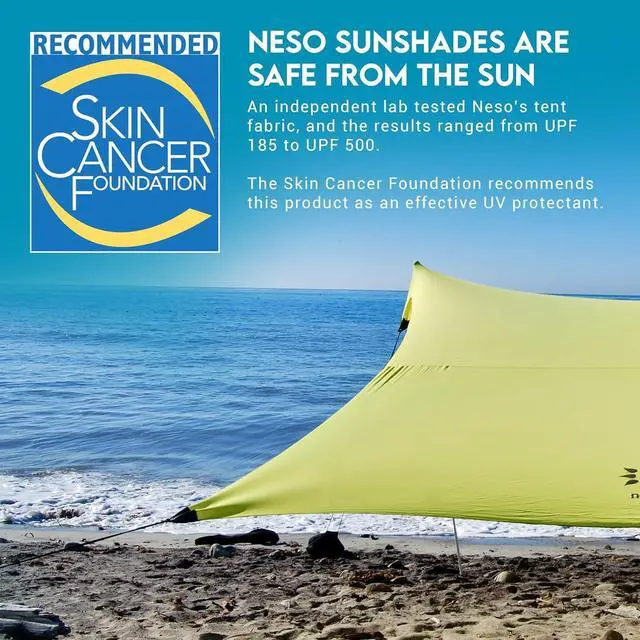 Alt view image 4 of 7 - Neso Gigante - Portable Beach Tent - Ideal to Enjoy with Family and Friends - UPF 50+, Water-Resistant, and Lightweight - Lemon, 11' x 11'