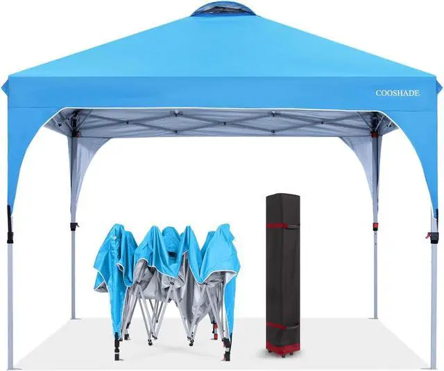 Alt view image 2 of 5 - COOSHADE Pop Up Canopy Tent,Easy Setup Instant Sun Protection Beach Shelter,Portable Sports Cool Cabana(Sky Blue)