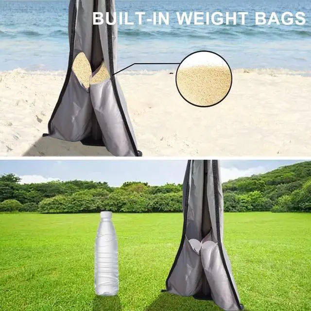 Alt view image 3 of 7 - EzyFast Compact Pop Up Canopy Tent, Collapsible Instant Shelter,Portable Sports Cabana, with Built-in Weight Bags, 8 x 8 ft Base / 6 x 6 ft Top for Camping, Hiking, Picnic, Family Outings (Khaki)