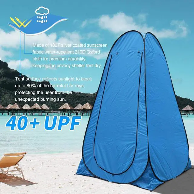 Alt view image 3 of 7 - anngrowy Pop Up Privacy Tent Shower Tent Portable Outdoor Camping Bathroom Toilet Tent Changing Dressing Room Privacy Shelters Room for Hiking and Beach Sun Shelter Picnic Fishing UPF40+ Waterproof