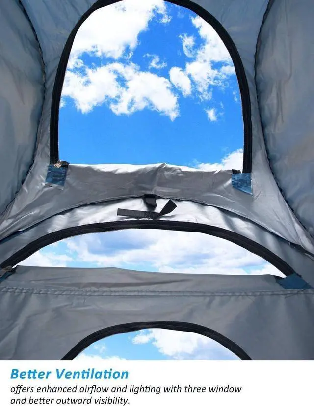Alt view image 4 of 7 - anngrowy Pop Up Privacy Tent Shower Tent Portable Outdoor Camping Bathroom Toilet Tent Changing Dressing Room Privacy Shelters Room for Hiking and Beach Sun Shelter Picnic Fishing UPF40+ Waterproof
