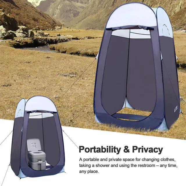 Alt view image 6 of 6 - Leader Accessories Pop Up Shower Tent Dressing Changing Tent Pod Toilet Tent 4' x 4' x 78"(H) Big Size (1Grey)
