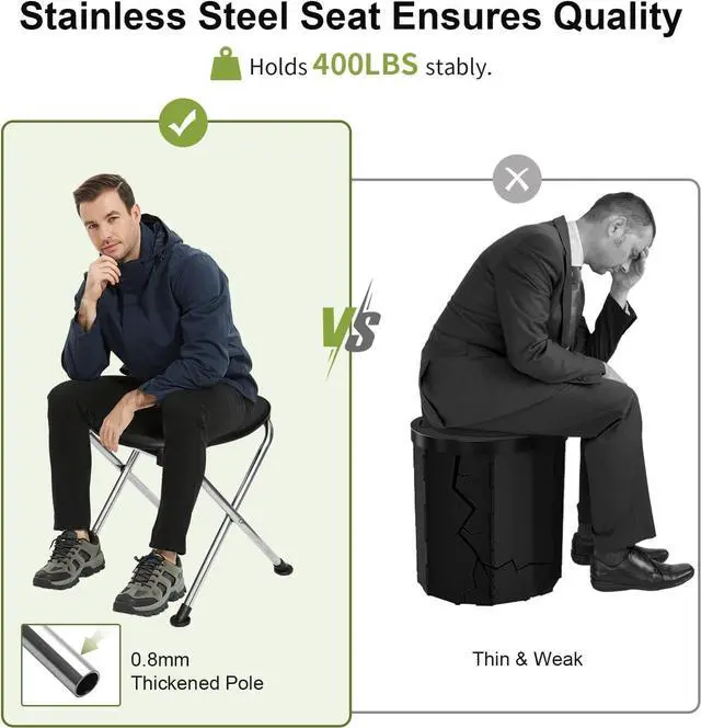 Alt view image 3 of 6 - Portable Toilet Kit for Adults, Pop Up Privacy Tent, Stainless Steel Portable Camping Toilet with Toilet Tent, Instant Portable Outdoor Shower Tent Camp Toilet Changing Dressing Room