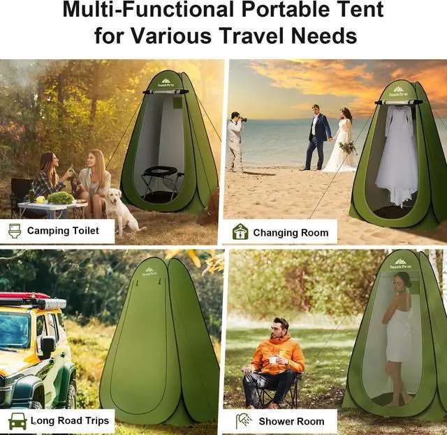Alt view image 6 of 6 - Portable Toilet Kit for Adults, Pop Up Privacy Tent, Stainless Steel Portable Camping Toilet with Toilet Tent, Instant Portable Outdoor Shower Tent Camp Toilet Changing Dressing Room
