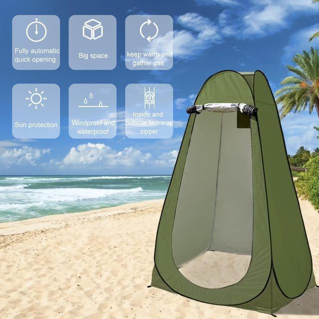 Alt view image 4 of 6 - Pop up Privacy Tent Portable Camping Tent Outdoor Toilet Shower Tent Changing Dressing Room Fashion Privacy Shelter for Picnic Waterproof Bathroom