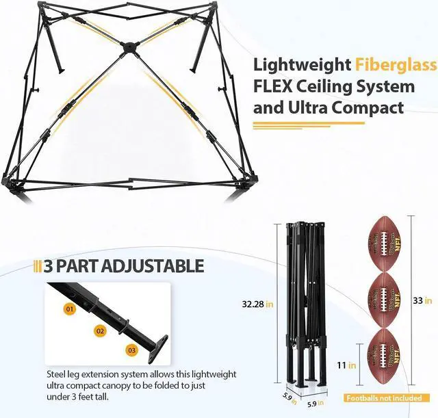 Alt view image 6 of 7 - EAGLE PEAK Flex Ultra Compact 4x4 Pop-up Canopy, Sun Shelter, Changing Room, Portable Privacy Canopy Cabana for Pool, Fashion Photoshoots, or Camping, Gray/White