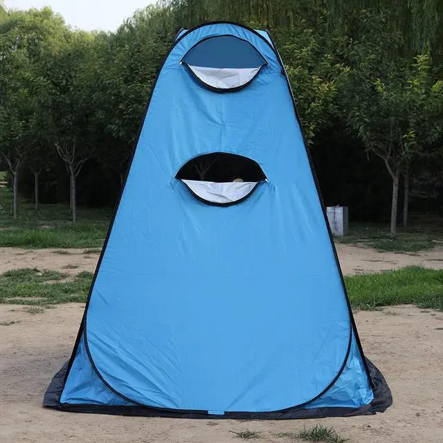 Alt view image 5 of 7 - 1-2 Person Portable Pop Up Shower Privacy Shelter Tents with 3 Windows, Waterproof UV Protection Picnic Camping Fishing Shelter Tent, Outdoor Dressing Room Beach Isolation Sun Shelter (Green)