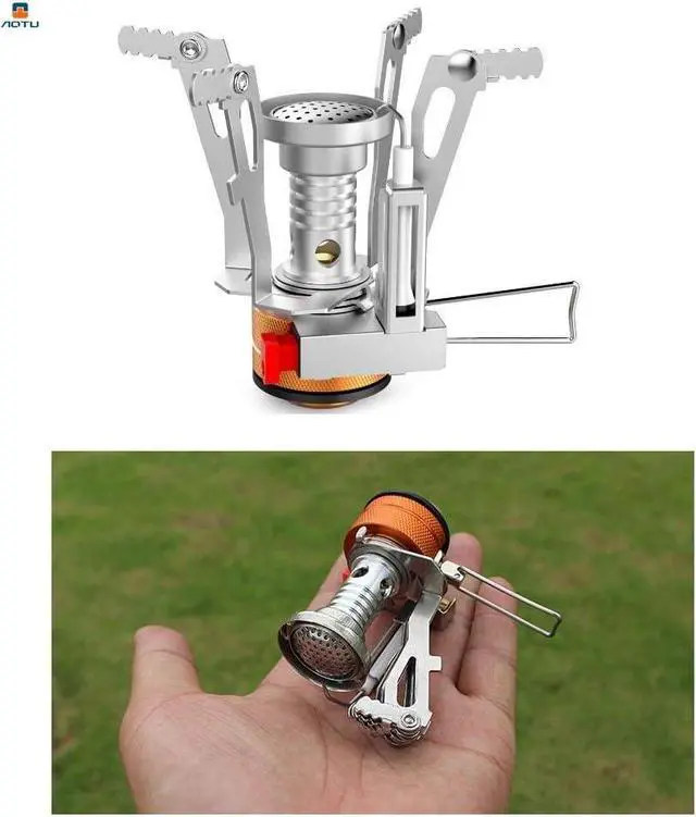 Alt view image 2 of 6 - Portable Camping Stoves Backpacking Stove with Piezo Ignition Stable Support Wind-Resistance Camp Stove for Outdoor Camping Hiking Cooking