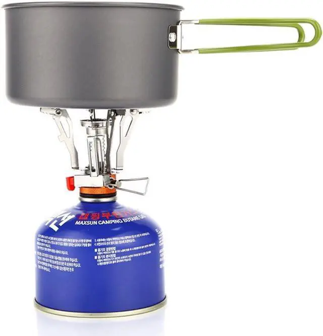 Alt view image 5 of 6 - Portable Camping Stoves Backpacking Stove with Piezo Ignition Stable Support Wind-Resistance Camp Stove for Outdoor Camping Hiking Cooking