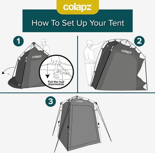 Alt view image 5 of 7 - Colapz Camping Shower Tent and Pop Up Toilet Tent - Additional Camping Storage Tall Tent - Privacy Beach Tents Shelters Pop Up - Portable Outdoor Changing Room