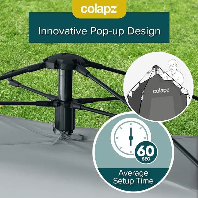 Alt view image 4 of 7 - Colapz Camping Shower Tent and Pop Up Toilet Tent - Additional Camping Storage Tall Tent - Privacy Beach Tents Shelters Pop Up - Portable Outdoor Changing Room