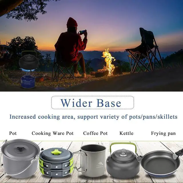 Alt view image 5 of 6 - Caudblor Portable Camping Stove Burner, Small Backpacking Stoves with Butane Adapter, Lightweight Hiking Stove with Carrying Case, Little Propane Camp Stove for Travel