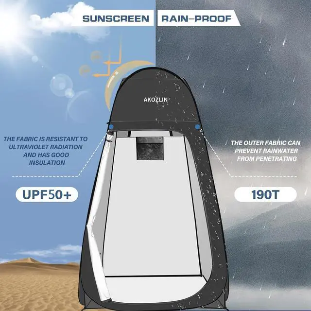 Alt view image 4 of 7 - Portable Pop Up Shower Tent Instant Privacy Dressing Changing Tent Outdoor Shower Room Camp Toilet Tent