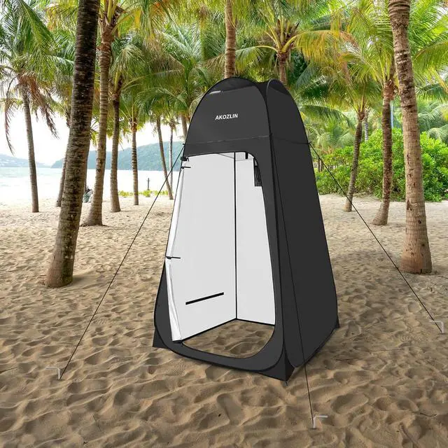 Alt view image 6 of 7 - Portable Pop Up Shower Tent Instant Privacy Dressing Changing Tent Outdoor Shower Room Camp Toilet Tent