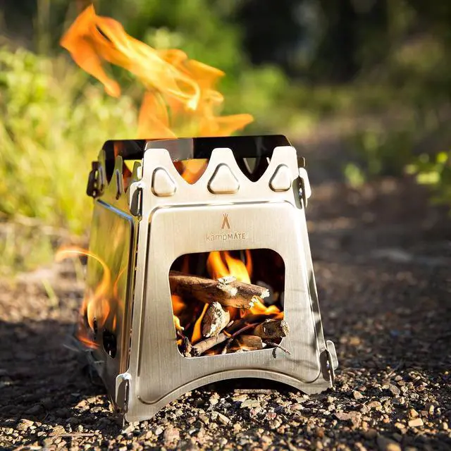 Alt view image 3 of 7 - WoodFlame Ultra Lightweight Portable Wood Burning Camping Stove, Backpacking Stove, Stainless Steel with Nylon Carry Case - Perfect for Survival Packs & Emergency Preparedness