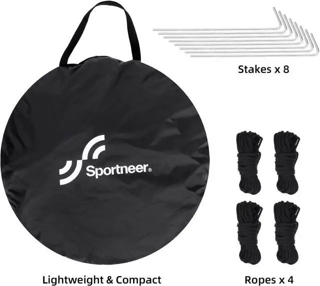 Alt view image 7 of 7 - Sports Tent: 1 Person Instant Shelter with Ultra Visibility for Cold Day - Lightweight Portable Pop Up Tent for Sports Event, Protection from Cold Wind and Rain, 37" Lx 37" W x 63.5" H