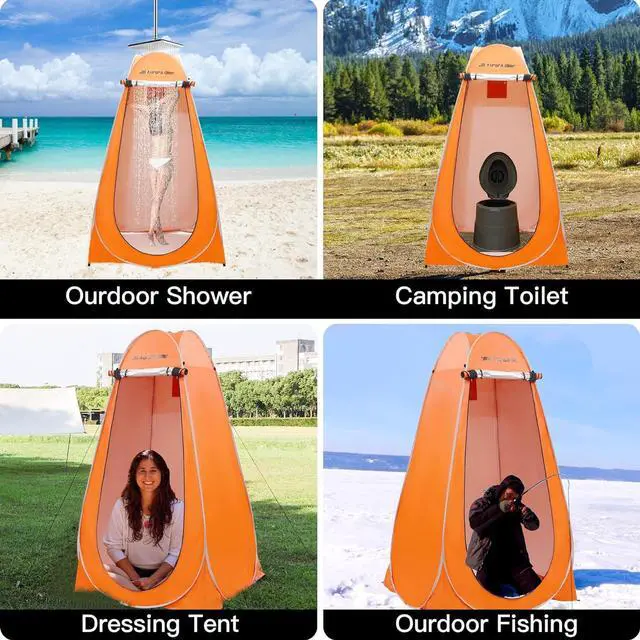 Alt view image 2 of 7 - Pop Up Privacy Shower Tent Portable Tent Changing Room Camping Toilet Dressing Roomwith Window for Camping Beach Hiking Fishing with Carry Bag