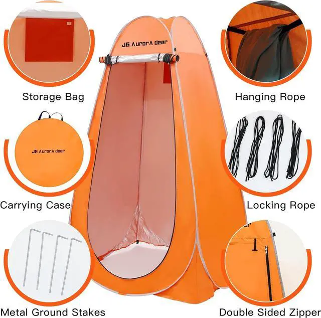 Alt view image 3 of 7 - Pop Up Privacy Shower Tent Portable Tent Changing Room Camping Toilet Dressing Roomwith Window for Camping Beach Hiking Fishing with Carry Bag