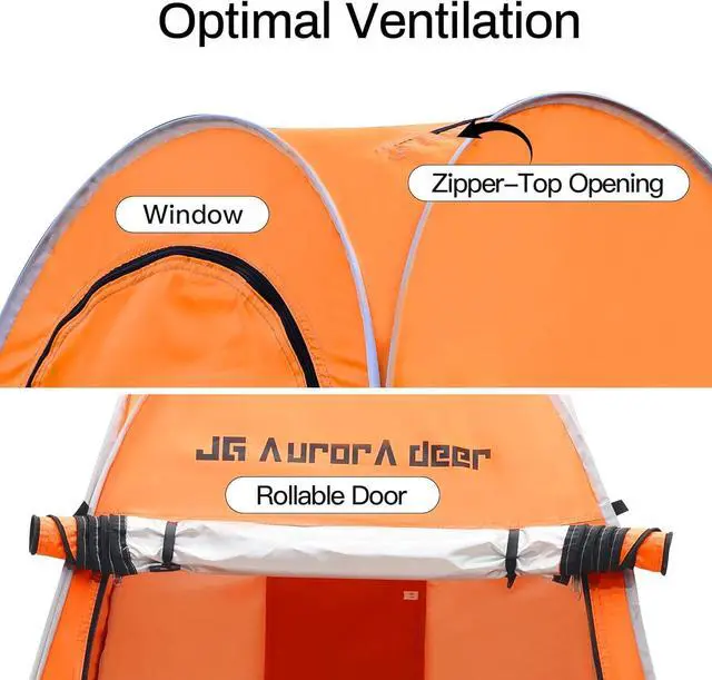 Alt view image 5 of 7 - Pop Up Privacy Shower Tent Portable Tent Changing Room Camping Toilet Dressing Roomwith Window for Camping Beach Hiking Fishing with Carry Bag