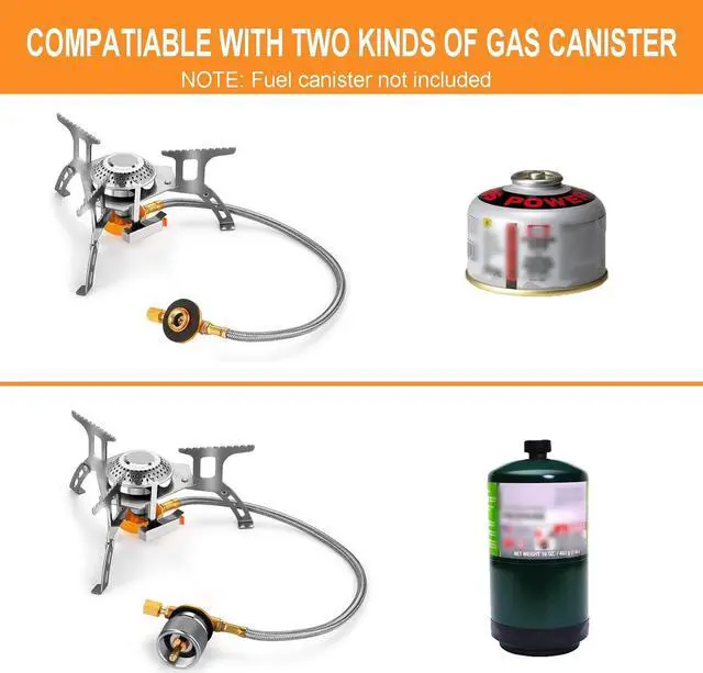Alt view image 4 of 7 - WADEO Camping Gas Stove, 3700W Portable Backpacking Stove with Piezo Ignition, Portable Burner, Camping Stove Adapter and Carrying Case for Outdoor Cooking