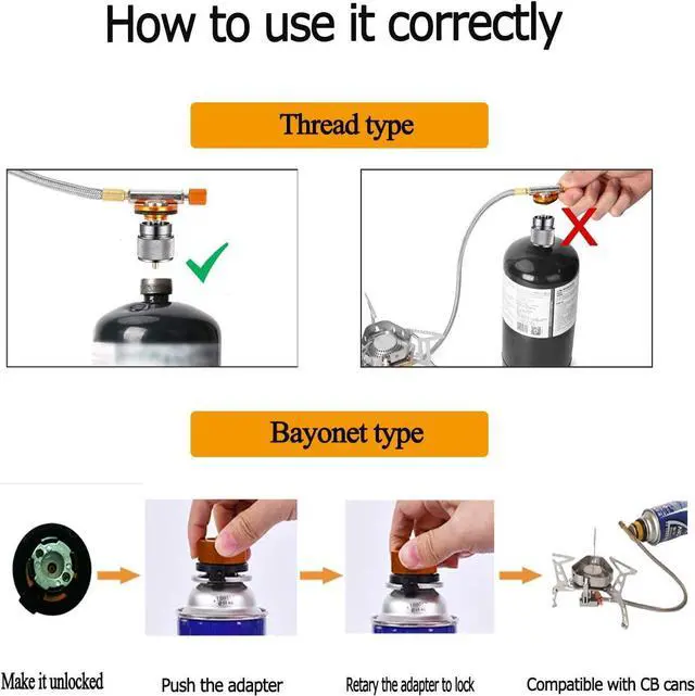Alt view image 5 of 7 - SVNVIOZ Camping Stove Windproof Backpacking Stove with Piezo Ignition, Plastic Storage Box, 2 Types Fuel Canister Adapters, Camping Gear Portable Stove for Outdoor Camping Hiking Cooking