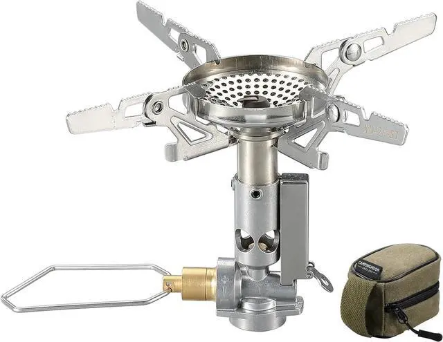 Main image of CAMPINGMOON Canister Top Stove Portable Compact Foldable w/Micro Regulator w/4Flex w/igniter XD-2F (Silver)